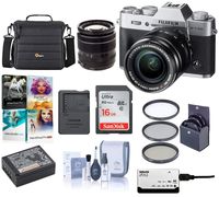 Fujifilm X-T20 Mirrorless Digital Camera Body, with XF 18-55mm F2.8-4 R LM OIS Lens, Silver - Bundle with Camera Case, 16GB SDHC Card, 58mm Filter Kit, Cleaning Kit, Card Reader, Software Package