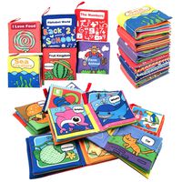 Cloth Book for Baby Soft Activity Books for Baby, Toddler, Infant Travel Toys- Let's Learn Together, Educational Toy for Boy & Girl, Touch and Feel Crinkle book, Shower Gift for Baby, Pack of 6