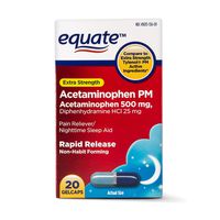 Evaxo Extra Strength Acetaminophen PM Rapid Release Gelcaps, 500 mg, 20 Ct .Pack of 3.