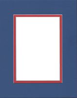 20x24 Royal Blue & Bright Red Double Picture Mats Bevel Cut for 16x20 Pictures