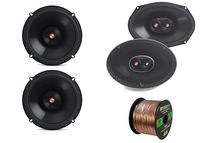 2X Infinity Primus 6.5" 2-Way 165-Watt Multi-Element Car Audio Speakers, with 2X Infinity Primus 6x9 3-Way Multi-Element Car Audio Speakers, Enrock 16-Gauge 50 Foot Wire