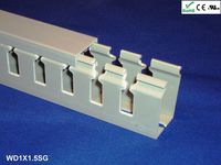 1x1.5 Inch, 2m Open Slot Wiring Duct/Cable Raceway with Cover, UL/CE Listed - Gray