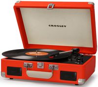 Crosley CR8005C-OR Cruiser II Portable Battery Powered 3-Speed Turntable, Orange