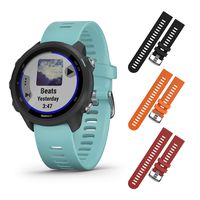 Garmin Forerunner 245 GPS Running Smartwatch with Included Wearable4U 3 Straps Bundle (Aqua Music 010-02120-22, Black/Orange/Red)