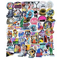 Back to The Future Waterproof Stickers/Decals (57 pcs) of Science Fiction Movie Marty for Laptop Skateboard Snowboard Water Bottle Phone Car Bicycle Luggage Guitar Computer PS4 (Future)