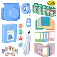 The Ultimate Accessories Kit Bundle for Fujifilm Instax Mini 9 Instant Film Camera | Includes Leather Camera Case + 100 Sheets of Instant Film + Photo Album + Frames + Close-Up Selfie Lenses + More