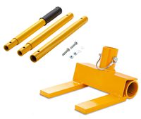 Pallet Buster Deluxe | Deck Wrecker - Best Wrecking Bar for Breaking Pallets - Steel Head - 2 Secure Locking Pins - Yellow - Molomax
