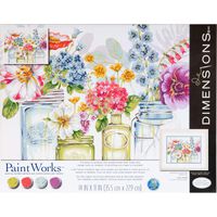Dimensions 73-91730, Rainbow Flowers, PaintWorks Paint by Numbers Kit for Adults and Kids, 14'' x 11'
