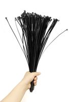 NewNewStar® 14.6" 100Pack Heavy Duty Nylon Cable Zip Ties, 50 lb Test, 4.8mm Wide and 370mm Long (Black)