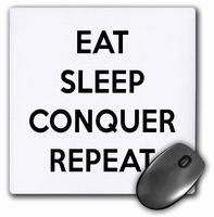 3D Rose"Eat Sleep Conquer Repeat" Matte Finish Mouse Pad - 8 x 8" - mp_223169_1