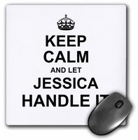 3dRose Keep Calm and Let Jessica Handle it, Funny Personal Name, Mouse Pad, 8" by 8" (mp_233346_1)