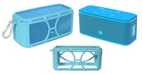 Alltravel Customized Silicone Sleeve for DOSS SoundBox Touch Wireless Bluetooth and SoundBox Bluetooth Speaker, Full Protection from Shock, Shake and Drop, Free Carabiner for Easy Carrying (Blue)
