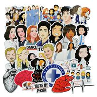 Grey's Anatomy Stickers/Decals Waterproof Stickers/Decals (50 pcs) of American TV Series for Laptop Skateboard Snowboard Water Bottle Phone Car Bicycle Luggage Guitar Computer PS4 (Grey)