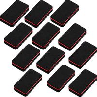 12 Packs Magnetic Dry Erase Erasers Whiteboard Eraser Chalkboard Eraser Cleaners Wiper for Dry Erase Pens and Markers, Great for Home, School and Office, 4.13 x 2.16 x 0.78 Inch (Black)