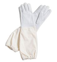 Forest Beekeeping Supply - Goatskin Leather Beekeeper's Glove with Long Canvas Sleeve & Elastic Cuff(Medium)