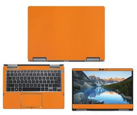 Decalrus - Protective Decal for Dell Inspiron 2-in-1 i7373 / 7373 (13.3" Screen) Laptop Orange Carbon Fiber Skin case Cover wrap CFinspironi7373Orange