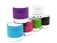 Led Light Bluetooth Round Mini 3W Portable BT Speaker with USB SD Card Slot Pink