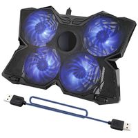 12"-17.3" Laptop Cooler Cooling Pad Stand - Slim Portable USB Powered with Four 120mm Fans for Gaming Mounts Quiet & Strong Wind
