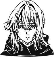 KyokoVinyl Violet Evergarden - Violet Anime Decal Sticker for Car/Truck/Laptop (5.5" x 5.8") (Black)