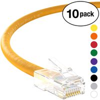 InstallerParts (10 Pack) Ethernet Cable CAT6 Cable UTP Non-Booted 6 FT - Yellow - Professional Series - 10Gigabit/Sec Network/High Speed Internet Cable, 550MHZ