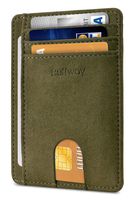 Slim Minimalist Leather Wallets for Men & Women - At Sahara Desert Green