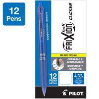 PILOT FriXion Clicker Erasable, Refillable & Retractable Gel Ink Pens, Fine Point, Blue Ink, 12 Count (31451)