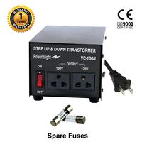 PowerBright Step Up/Down Japan Transformer, Power On/Off Switch, Can be Used in 120 Volt Countries and 100 Volt Countries, Convert from 120 Volt to 100 Volt and 100 Volt to 120 Volt (100W)