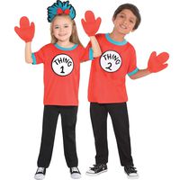 Costumes USA The Cat in the Hat Thing 1 and Thing 2 Accessory Kit for Kids, Small/Medium, 4 Pieces
