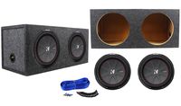 (2) Kicker 43CWR122 COMPR12 2000 Watt 12" Car Subwoofer+Sealed Sub Box Enclosure