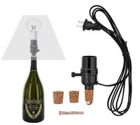 Bottle lamp kit, with 9mm Glass Drill bit, Works with Wine Bottle or Any Other Glass Liquor Bottles, UNO Slip-on Socket 8 ft Black Cord UL Listed lamp Wiring Parts.