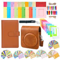 Sunmns Accessories Bundle Kit Set for Fujifilm Instax Mini 70 Instant Film Camera, Accessory Include Case, Album, Stickers, Photo Frames, Hanging Frame, Strap (Brown)