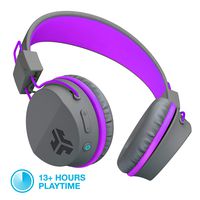 JLab Audio Neon Bluetooth Folding On-Ear Headphones | Wireless Headphones | 13 Hour Bluetooth Playtime | Noise Isolation | 40mm Neodymium Drivers | C3 Sound (Crystal Clear Clarity) | Graphite/Purple