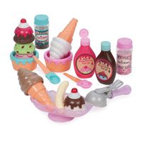 Play Circle by Battat - Sweet Treats Ice Cream Parlour Playset - Sprinkles, Cones, Spoons, Cups - Pretend Play Food Decorating Kit - Toy Frozen Dessert and Accessories for Kids 3 and Up (21 pieces)