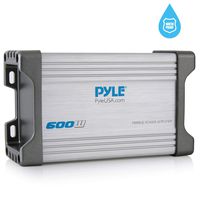 Pyle 2-Channel Marine Amplifier Receiver - Waterproof and Weatherproof Audio Subwoofer for Boat Stereo Speaker & Other Watercraft - 600 Watt Power, Wired RCA, AUX and MP3 Audio Input Cable - PLMRMP2A
