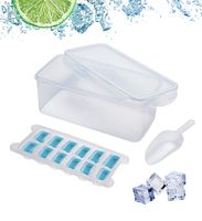 Ice Cube Bin Scoop Trays - Use It as a Clear Box in the Freezer, Shelves, Pantry