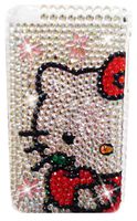 HELLO KITTY Apple iPod Touch 4th Generation iTouch 4 Rhinestones Bling BACK PIECE Case (#2) + FREE WirelessGeeks247 Detachable Neck Strap / Lanyard