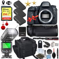 Canon EOS 6D Mark II DSLR Camera Body Only Kit with 256GB Sandisk Memory, TTL Speedlight Flash (Good Up-to 180 Feet), Pro Power Grip + Holiday Special Bundle