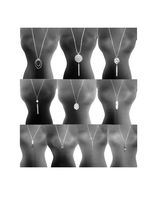 Ofeiyaa 10Pcs Long Pendant Necklace Simple Moon Bar Three Triangle Tassel Lock Sweater Y Shape Punk Chain Choker Necklace for Women Girls Gold Silver Tone (D:10Pcs Silver Tone)