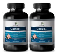 Pure Green Tea Capsules - Green Tea Extract - Anti Fatigue - 2 Bottles 120 Capsules