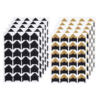 Sumind 10 Sheets Photo Corners Self Adhesive Photo Mounting Sticker Paper Corner Stickers for Scrapbooking Album Dairy, Black and Gold