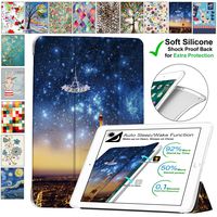 DuraSafe Cases for iPad PRO 9.7 Inch 2016 [ A1673 A1674 A1675 ] Printed Smart Cover with Transparent Back - Paris Night (Soft Silicone Back)