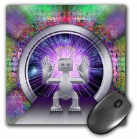3dRose LLC 8 x 8 x 0.25 Inches Return of Frankenbot Robot Space Traveler Returns from Galactic Adventure Mouse Pad (mp_18193_1)