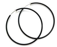 Aloha Earrings - Clip On Hoop Earrings for Women - Silver and Gold-Tone Brass Spring Hoops for Non-Pierced Ears (Black XXL)