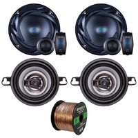 4 X Crunch CS35CX 150w 3.5" 4 Ohm 150 Watt Car Audio Coaxial Speaker Bundle (Total of 4) with Enrock 50ft Speaker Wire