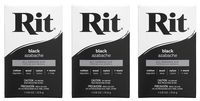 Rit, Black Purpose Powder Dye, 1-1/8 oz (Тhrее Pаck)