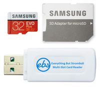 Samsung Evo Plus 32GB Micro SDHC Memory Card Class 10 (MB-MC32G) Works with Android Galaxy Cell Phones A10e, A10s, A30s, A50s, A90 5G with (1) Everything But Stromboli (TM) MicroSD & SD Card Reader