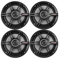 2 Pairs (Qty 4) of Crunch 6.5" Full Range 3-Way 300W Peak Power Shallow Mount Black Automotive Car Speakers