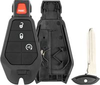 KeylessOption Keyless Entry Remote Car Key Fob Shell Case Cover Button Pad HEAVY DUTY for Chrysler Dodge Jeep