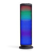 Riptunes Portable Bluetooth Speaker, Wireless Speakers, Mini Tower Speaker with Colorful Lights, Aux-in, Micro SD, USB, Hands-Free Speakerphone and FM Radio - Black