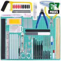 Keadic 87Pcs Modeler Basic Tools Craft Set Gundam Model Tools Kit with Plastic Box and Waterproof Bag for Gundam Car Model Building